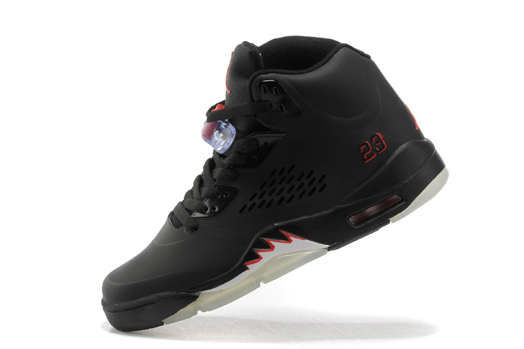 Air Jordan 5 All Black Silver Shoes