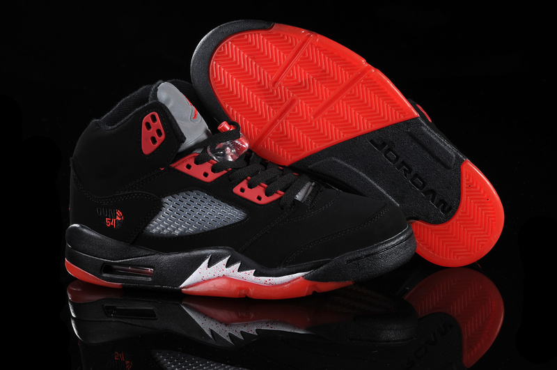 Real Air Jordan 5 Black Red White