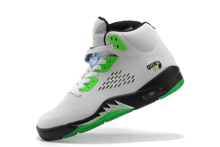 Air Jordan 5 White Green Black Shoes