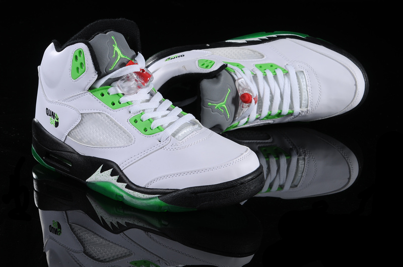 Real Air Jordan 5 White Green White