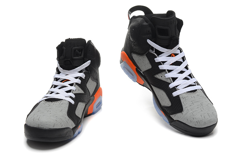 2015 New Jordan 6 Retro Black Grey Orange - Click Image to Close