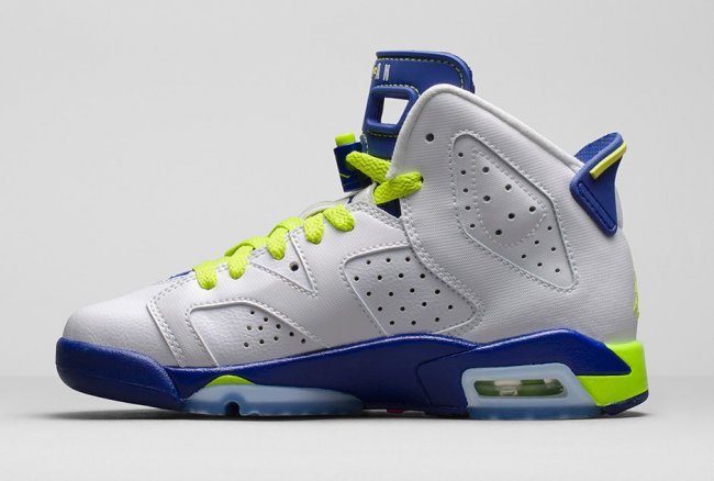 2015 New Air Jordan 6 White-Blue Green