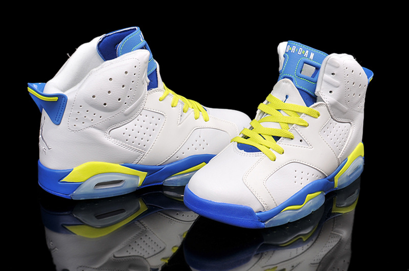 2015 New Jordan 6 Retro White Blue Yellow