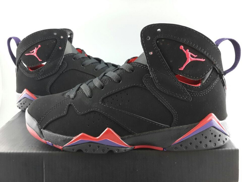 2015 New Jordan 7 Black Red For Women