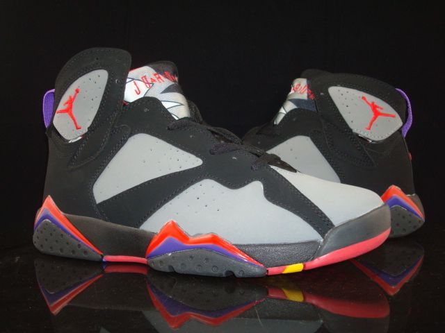 New Air Jordan 7 Grey Black Red Purple Shoes For Sale