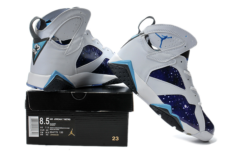 2015 New Air Jordan 7 Purple White Light Blue