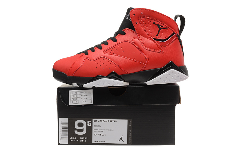 2015 New Air Jordan 7 Red Black - Click Image to Close