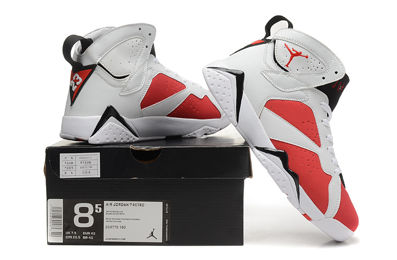 2015 New Jordan 7 White Red Black - Click Image to Close