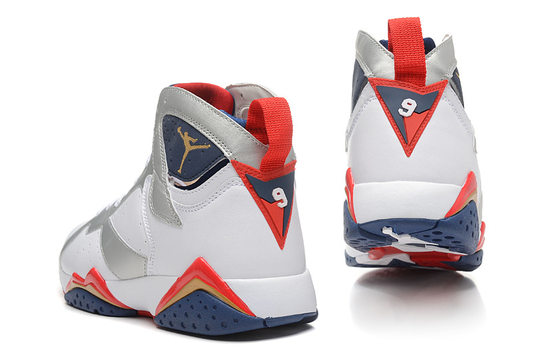 2015 New Jordan 7 White Silver Blue Red