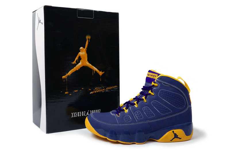 New Air Jordan 9 Hardcover Blue Yellow Shoes - Click Image to Close