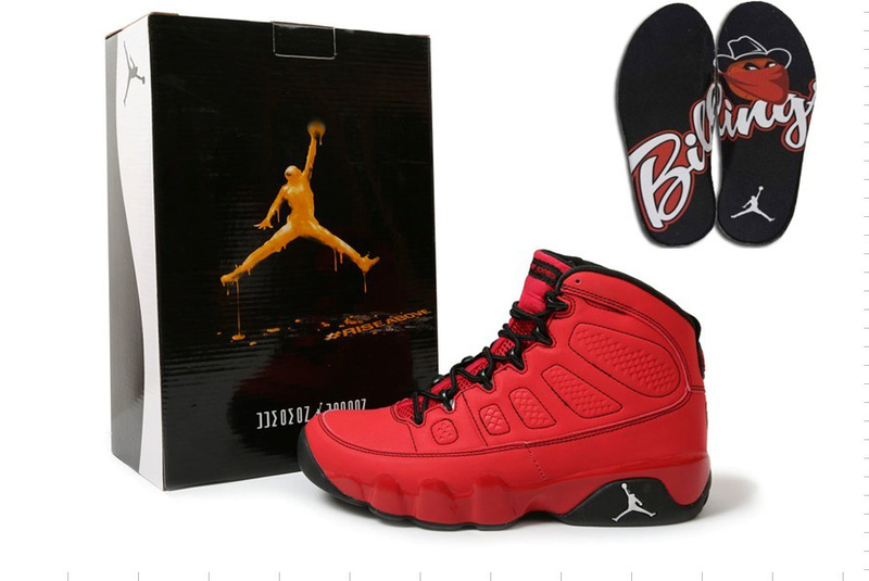 New Air Jordan 9 Hardcover Red Black Shoes - Click Image to Close