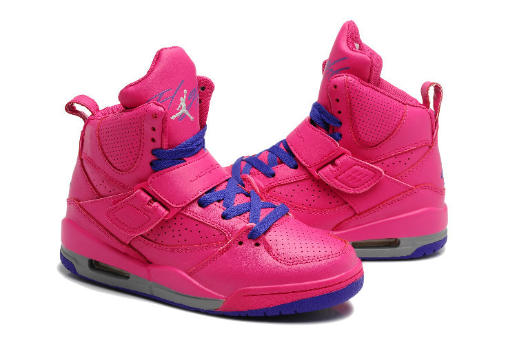 Women Air Jordan Flight 4.5 Rose Red Blue Shoes - Click Image to Close