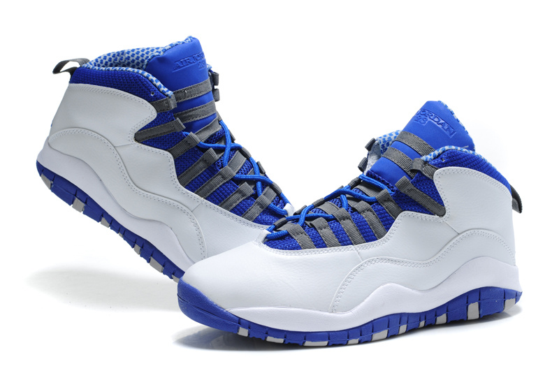 Air Jordan Retro 10 White Blue Shoes