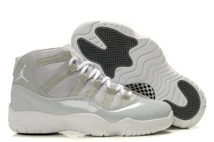 Air Jordan Retro 11 Grey White - Click Image to Close