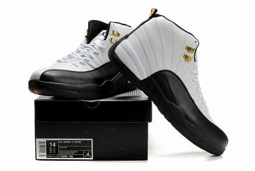 New Arrival Air Jordan Retro 12 White Black Shoes