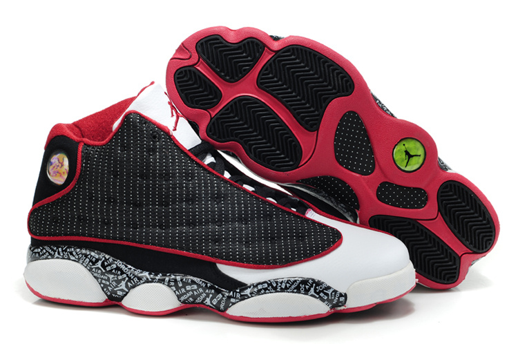 New Arrival Air Jordan Retro 13 Black White Red Shoes