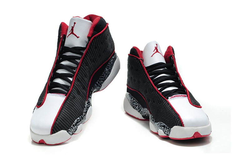 New Arrival Air Jordan Retro 13 Black White Red Shoes