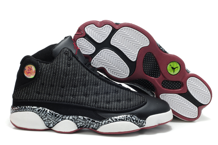 New Arrival Air Jordan Retro 13 Black White Shoes - Click Image to Close