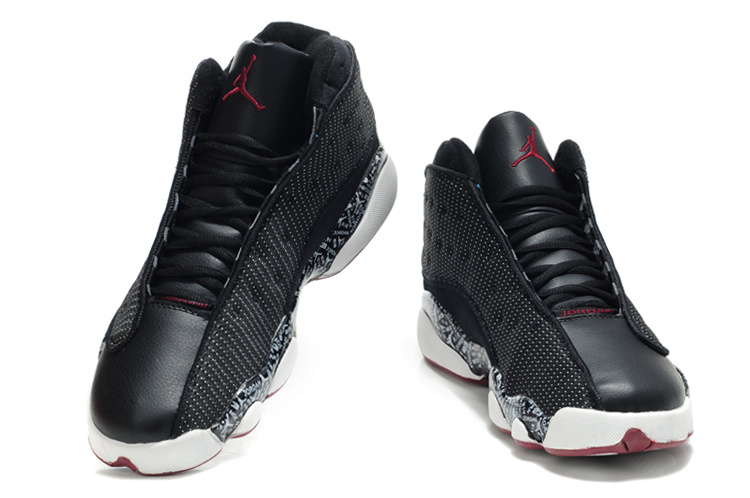 New Arrival Air Jordan Retro 13 Black White Shoes - Click Image to Close