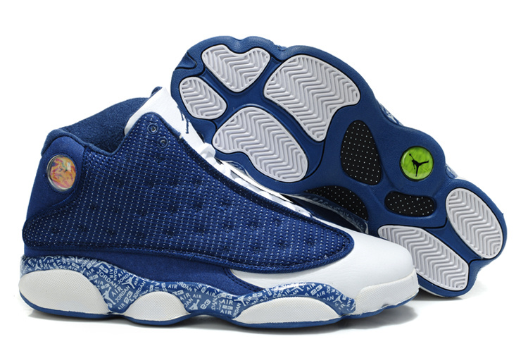 New Arrival Air Jordan Retro 13 Dark Blue White Shoes - Click Image to Close