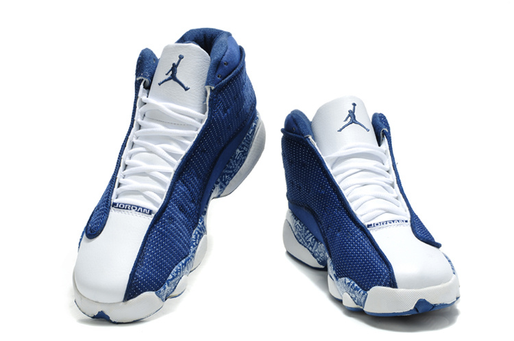 New Arrival Air Jordan Retro 13 Dark Blue White Shoes