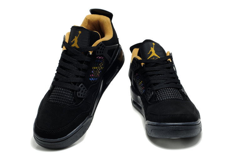 2012 Air Jordan Retro 4 Black White Logo Shoes