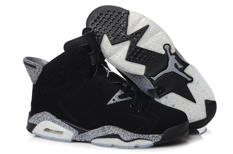 Latest Air Jordan Retro 6 Black Grey Shoes - Click Image to Close