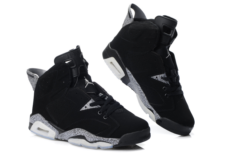 Latest Air Jordan Retro 6 Black Grey Shoes - Click Image to Close