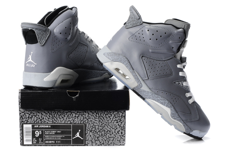 Latest Air Jordan Retro 6 Grey White Shoes - Click Image to Close