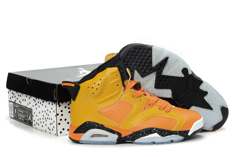 Latest Air Jordan Retro 6 Orange Black Grey Shoes