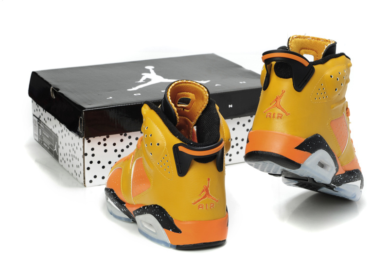 Latest Air Jordan Retro 6 Orange Black Grey Shoes