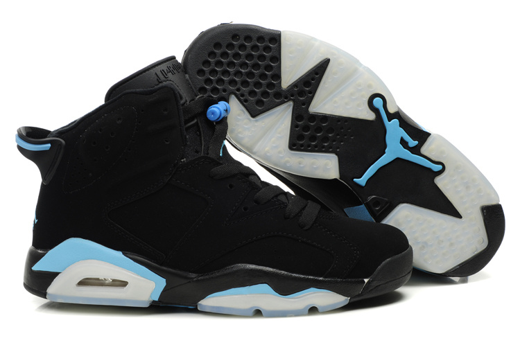 Latest Air Jordan Retro 6 White Black Light Blue Shoes