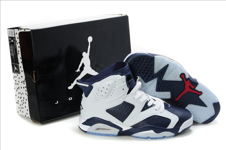 Latest Air Jordan Retro 6 White Blue Shoes