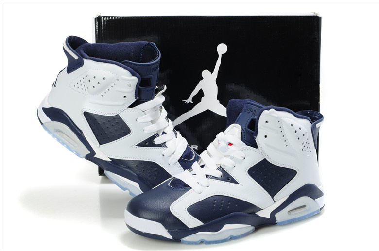 Latest Air Jordan Retro 6 White Blue Shoes