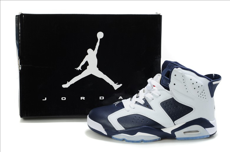 Latest Air Jordan Retro 6 White Blue Shoes - Click Image to Close