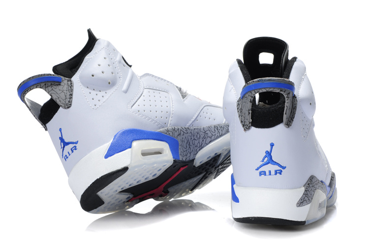 Latest Air Jordan Retro 6 White Cement Blue Red Shoes