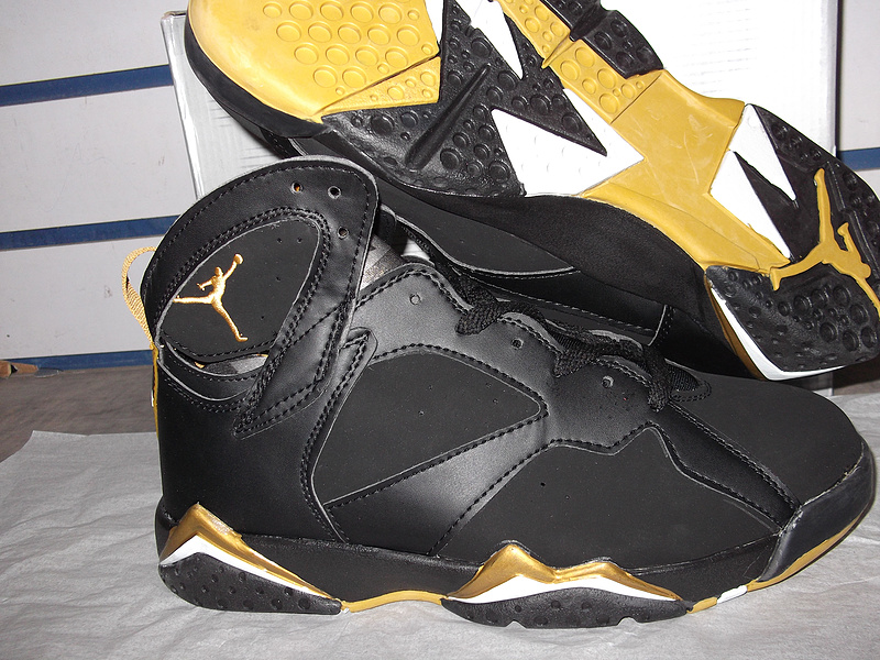 2012 Air Jordan Retro 7 Black Gold Shoes - Click Image to Close