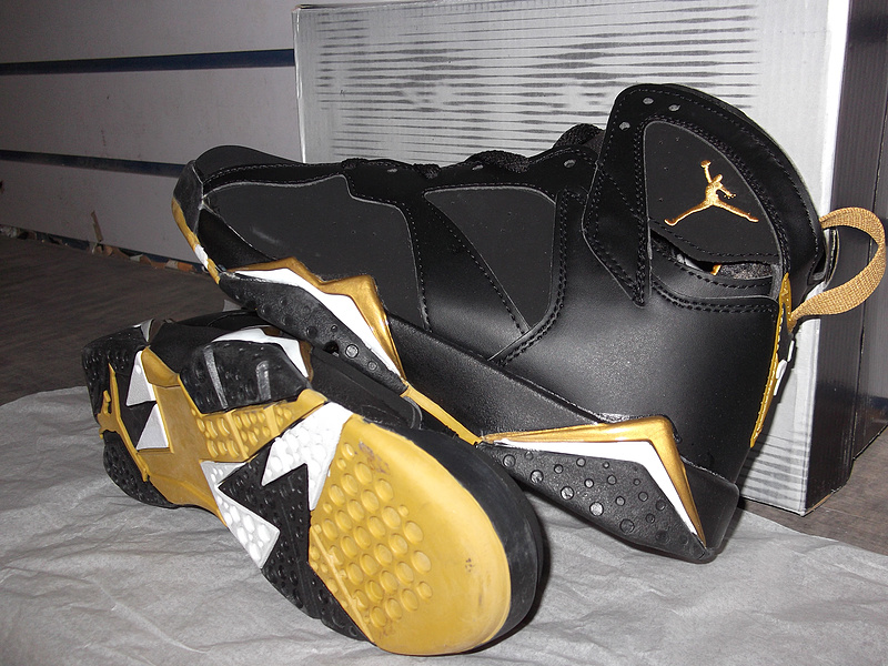 2012 Air Jordan Retro 7 Black Gold Shoes - Click Image to Close