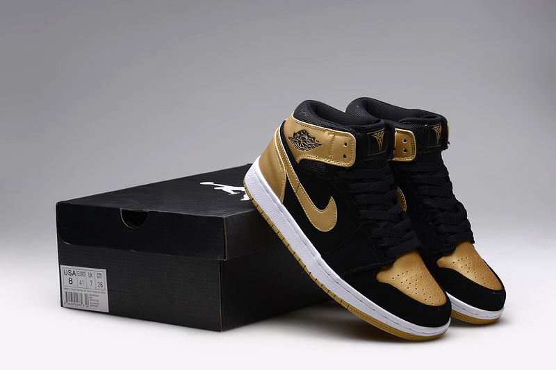 2015 Air Jordan 1 Retro Anthony Black Gold Shoes