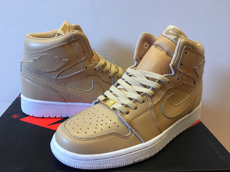 Air Jordan 1 Retro Gold Yellow White Shoes