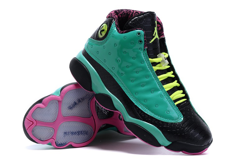 Air Jordan 13 Doernbecher Green Black Pink Shoes