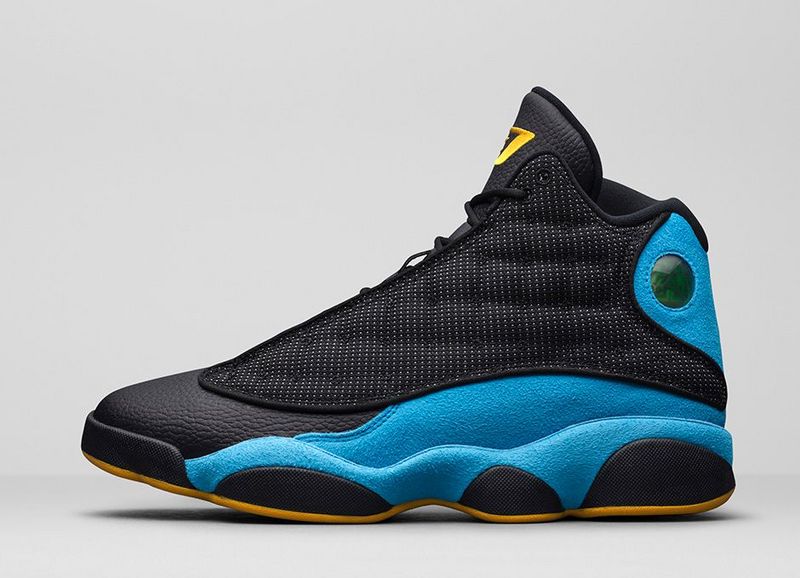 Air Jordan 13 Retro Black Blue Yellow Shoes