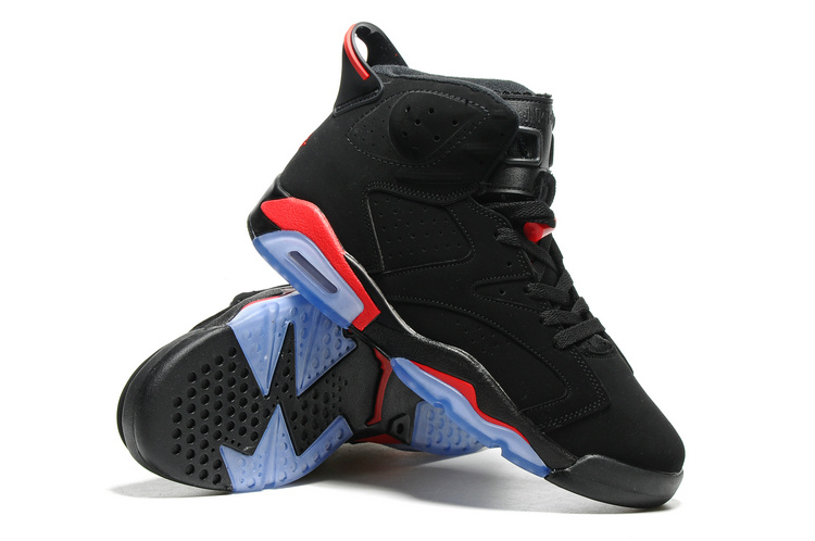 2016 Jordan 6 Retro All Black Red Blue Sole - Click Image to Close