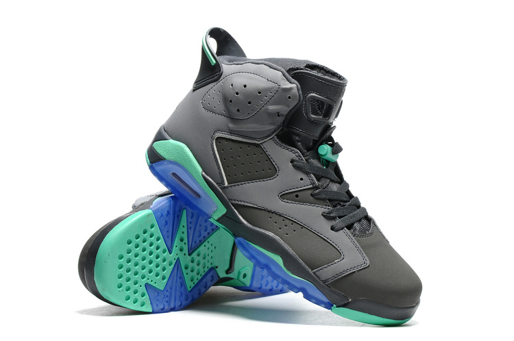 2016 Jordan 6 Retro Carbon Black Green Blue Sole