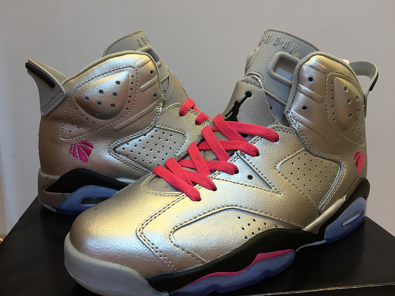 Air Jordan 6 Retro Silver Red Black Shoes