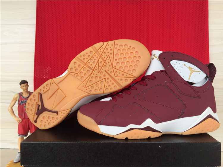 2015 Air Jordan 7 Retro Wine Red White Orange