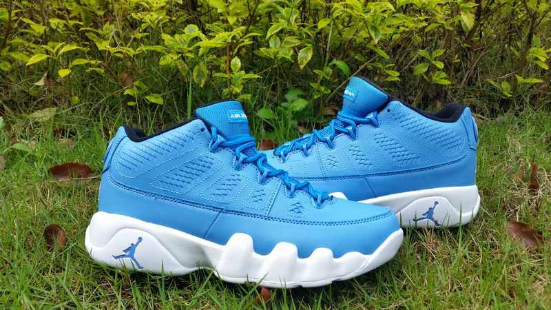 New Air Jordan 9 Low North Carolina Blue White Shoes - Click Image to Close