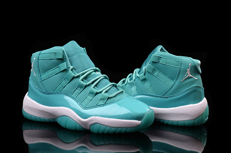 New Air Jordan 11 Shoes Green White - Click Image to Close