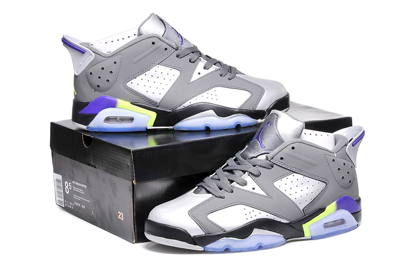 2015 Air Jordan 6 Shoes Black Grey Purple