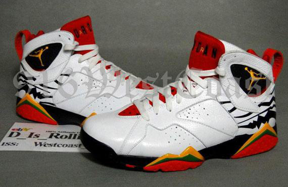 New Air Jordan 7 White Red Black Shoes For Sale